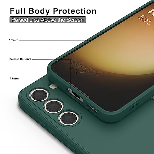 Vanjua Case for Samsung Galaxy S23 (Only), Stylish Liquid Silicone Slim Full-Body Protective Cover Compatible with Samsung Galaxy S23 5G 6.1 Inch Phone Case (Dark Green) - color: Dark Green
