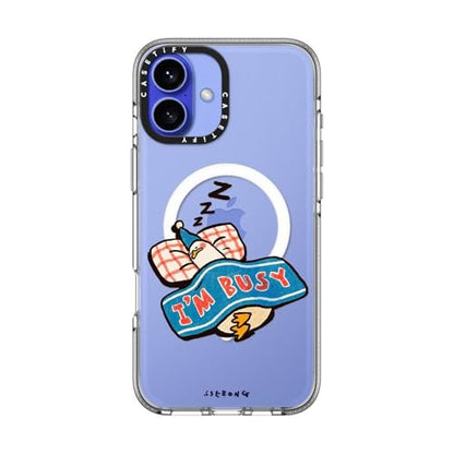 CASETiFY for iPhone 16 Plus Case - Impact Clear Compatible with MagSafe | Not Yellowing | 6.6 ft. 3x Military Grade Drop Protection | I'm so busy | Clear - color: I'm so busy, size: Iphone 16 Plus (6.7")