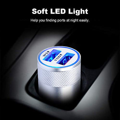 Fast Car Charger, Quick Charging 5.4A/30W Phone USB Car Charger Adapter - color: silver, style: USB A