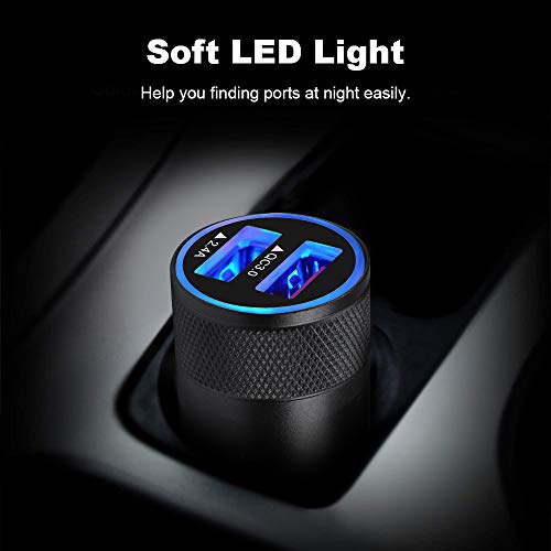 Fast Car Charger, Quick Charging 5.4A/30W Phone USB Adapter Rapid Plug - color: Black, style: USB A