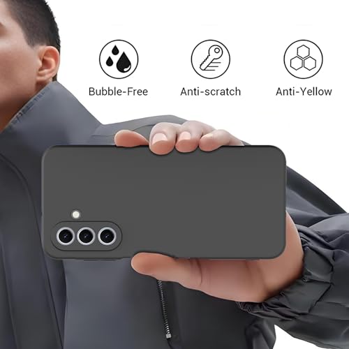 TENOC Phone Case for Samsung Galaxy A26 5G, Black Case Anti-Fingerprint Protective Bumper Matte Cover - color: Black Matte, size: A26