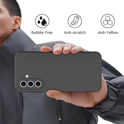 TENOC Phone Case for Samsung Galaxy A26 5G, Black Case Anti-Fingerprint Protective Bumper Matte Cover - color: Black Matte, size: A26