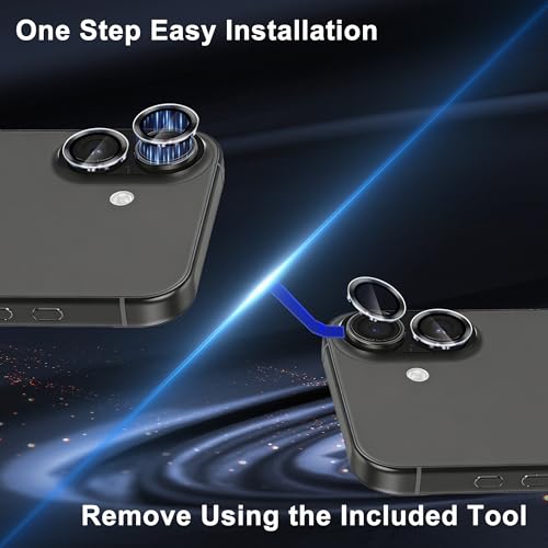 Camera Lens Protector for iPhone 17/16 / 16 Plus, 1 Pack, Black - size: For iPhone 17/16/16 Plus