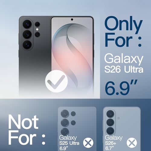 JETech 360° Rotatable Ring Stand Case for Samsung Galaxy S26 Ultra, Black | Compatible with MagSafe, Clear Back, Stand & Ring Holder, Shockproof Protection - color: Black, size: Galaxy S26 Ultra