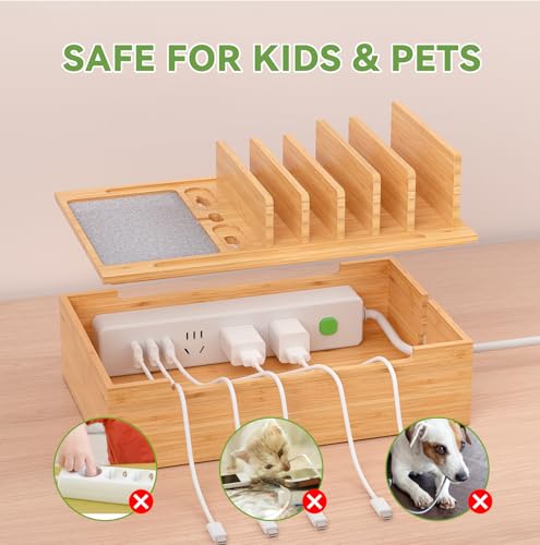 Pezin & Hulin Bamboo Charging Station-Natural, (No USB Charger and Cables) - color: Natural, size: Dock (No Charger&Cables)