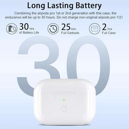 Wireless Charging Case Replacement Compatible with AirPod Pro 1st & 2nd Generation, Air Pod Pro 1 2 Charger Case with Bluetooth Pairing Sync Button,with USB-C Charging