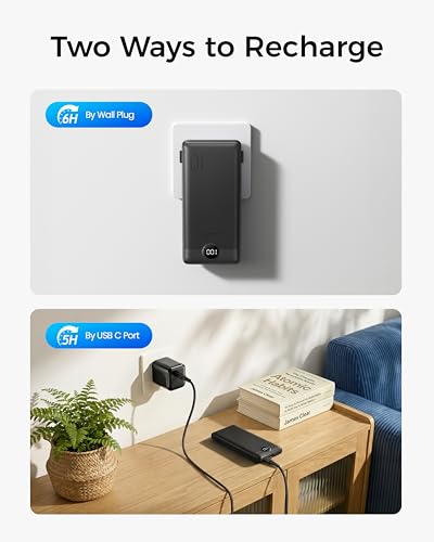 VEGER Portable Charger for iPhone, Power Bank Built in Cables and Wall Plug - color: A Black