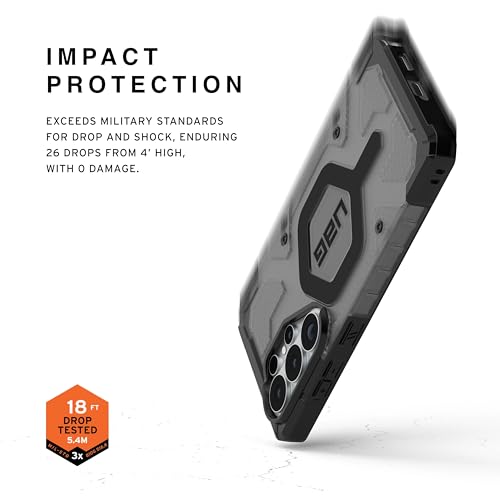 URBAN ARMOR GEAR UAG for Samsung Galaxy S26 Ultra Case 6.9" Pathfinder Clear - Magnetic Charging Compatible Transparent Rugged Military Drop Tested Protective Cover, Ash/Black - color: Pathfinder Clear - Ash/Black
