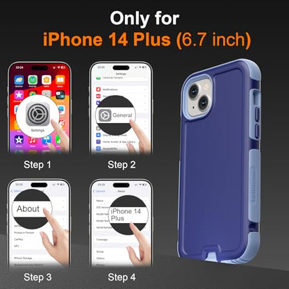 Follaroma Magnetic for iPhone 14 Plus Case, Heavy Duty Cases, Blue-Purple | Compatible with MagSafe, Heavy Duty Shockproof,Military-Grade Anti-Drop Protective,Dual Layer Magnetic Protection Phone Cover - color: Blue-Purple, size: iPhone 14 Plus 6.7''