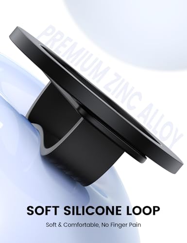 Lamicall Magnetic Phone Grip for MagSafe - Ultra Soft Finger Silicone Loop - color: Black - Zinc Alloy - Silicone Grip