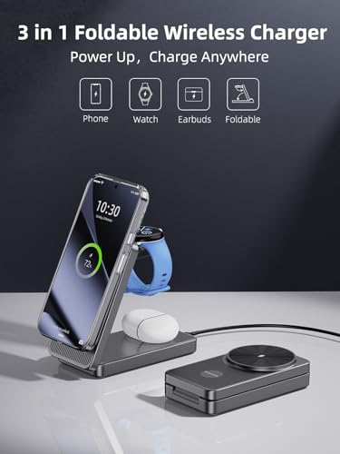 3 in 1 Wireless Charger for Pixel Watch 3/2, Travel Watch Charger for Pixel