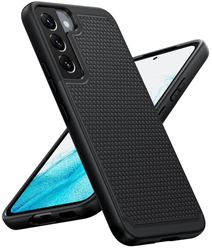 BNIUT for Samsung Galaxy S22 Case: Dual Layer Non Slip Cover Black | 14FT Military Grade Shockproof Protective Drop Protection, Matte Textured Cell Phone Cases, for Daily Use, Black - color: Black, size: For Samsung S22