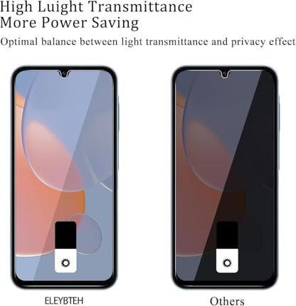 [2+2 Pack] Privacy Screen Protector for Samsung Galaxy A16 / A17 5G 6.7 inch, Tempered Glass Saver With Camera Lens Protector, Anti Spy Anti Scratch Shatterproof Black Film Shield for Galaxy A16 A17 - size: A16/A17