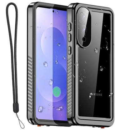 AICase for Samsung Galaxy S25 Edge Case Waterproof, Clear Water Proof Shockproof Snowproof Dustproof Full Body Rugged Transparent Underwater Phone Case with Lanyard Built-in Screen Protector - size: Galaxy S25 Edge