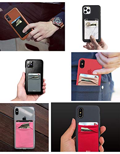 RFID Blocking Phone Card Wallet - Double Secure Pocket - Ultra-Slim Self Adhesive Credit Card Holder Card Sleeves Phone Wallet Sticker All Smartphones(Black)-2PC - color: Black
