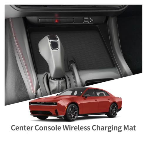 Wireless Charging Pad Non-Slip Pad Phone Charger Mat Protective Mat Car ﻿Accessories Compatible with Dodge Charger 2024-2026