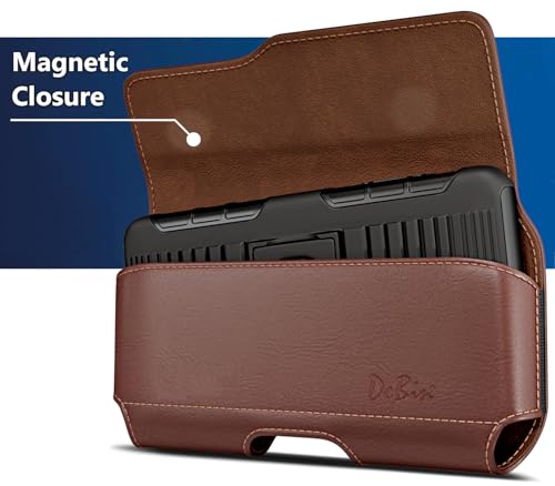 Case for Galaxy S25 Ultra, S24 Ultra 5G, S24 FE, S23 Ultra, S22 Ultra, S21 Ultra, Note 20 Ultra - Cell Phone Belt Holster with Clip Carrying Pouch Holder Cover Brown - color: Brown, size: Samsung Ultra