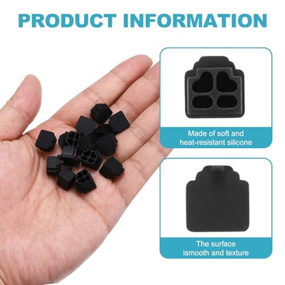 MECCANIXITY Black RJ11 Port Duct Covers Caps, Silicone Anti-Dust Plugs Caps Protector Covers for Computer Digital Socket Printer, Modem, Router, Telephone Jack, Pack of 50 - color: Black