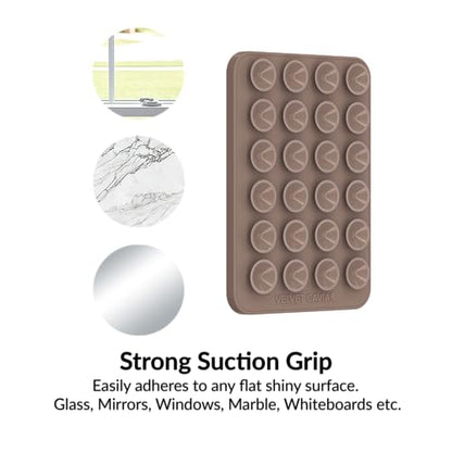 Velvet Caviar Suction Cup Phone Case Mount Compatible with MagSafe Devices Only - Magnetic Silicone Sticky Phone Grip Holder for iPhone Back of Phone - Mirror Gripper (Cashmere Taupe) - color: Cashmere Taupe