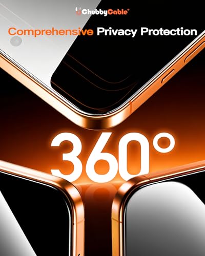 chubbycable 360 Privacy Screen Protector for iPhone 17, 2 Pack - size: 17
