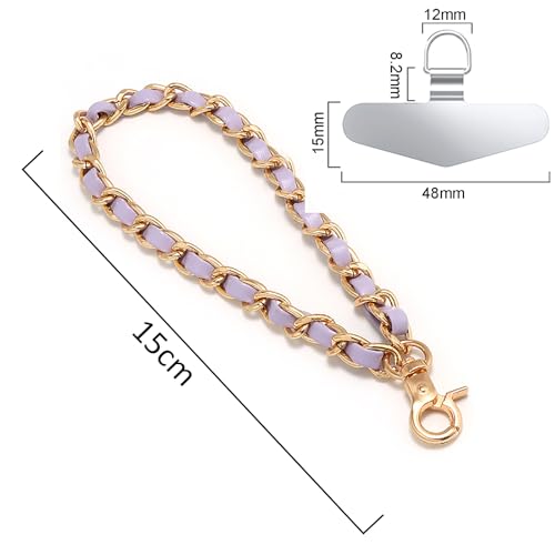 TENOC Universal Metal Phone Wrist Strap/Crossbody Chain - color: W-purple