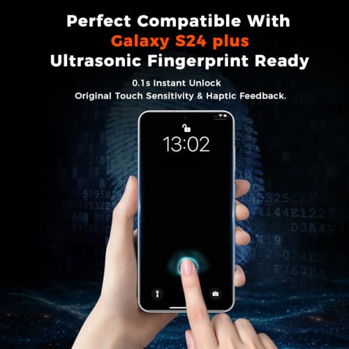 Fotbor [3+3 Pack Anti Blue Light Screen Protector for Samsung Galaxy S24 Plus/S24+ with 3 Pack Camera Lens Protector, [Alignment Frame] 9H Hardness, Easy Install, Ultrasonic Fingerprint Compatible - size: Samsung Galaxy S24 Plus - 6.7 inch