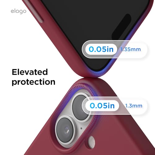 elago Premium Magnetic Silicone Case for iPhone 17 Burgundy | Compatible with MagSafe, Liquid Silicone Material, Protection, Shockproof, Slim Phone (Burgundy) - color: Burgundy, size: iPhone 17