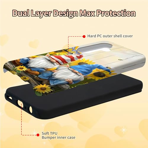 Garden Gnome Phone Case for Samsung Galaxy S25, Dual Layer Shockproof Rugged Cover with Soft TPU + Hard PC, Anti-Scratch Slim Fit Wireless Charging Compatible - color: Garden Gnome, size: 6.2" Galaxy S25