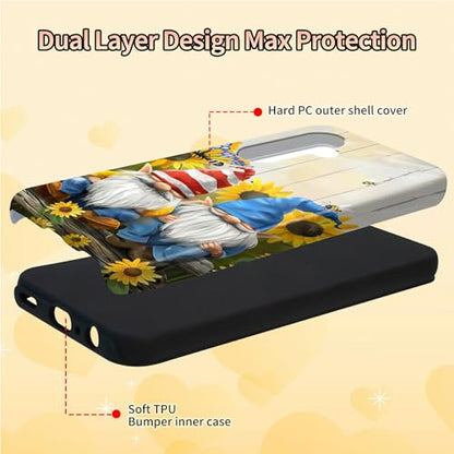 Garden Gnome Phone Case for Samsung Galaxy S25, Dual Layer Shockproof Rugged Cover with Soft TPU + Hard PC, Anti-Scratch Slim Fit Wireless Charging Compatible - color: Garden Gnome, size: 6.2" Galaxy S25