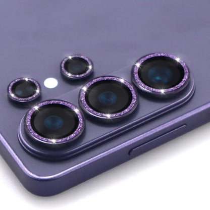 for Samsung Galaxy S26 Ultra Camera Lens Protector, Bling Glitter Metal Ring Tempered Glass Lens Cover Accessories (Violet) - color: Violet