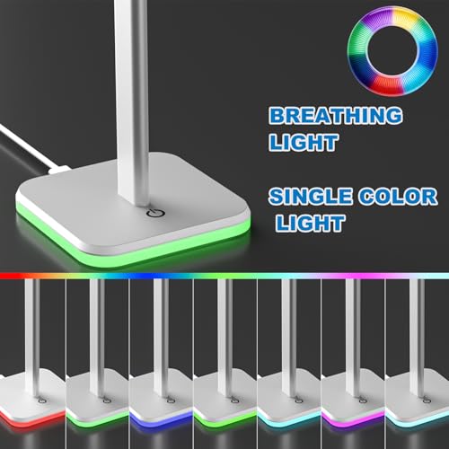Headphone Stand for Desk - Headset Stand Headphone Holder (RGB-White) - color: RGB-White