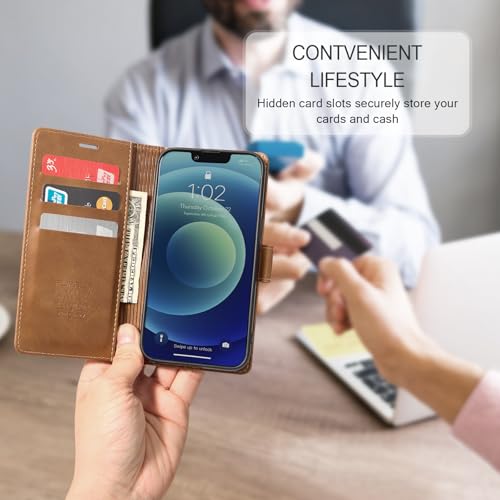 FLIPALM Card Holder Wallet Case for iphone 17e, Grayish-brown | Card Holder, RFID Blocking, PU Leather Folio Flip, Kickstand, Protective Shockproof Cover - color: Grayish-brown