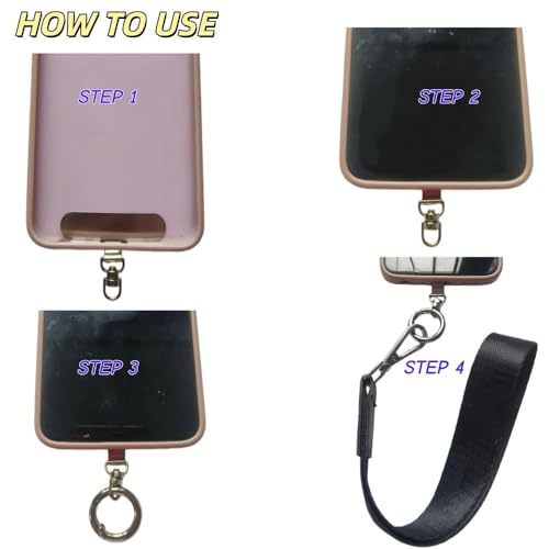Clip and Go strap for phone with Leather Wallet crossbody phone - color: Purple