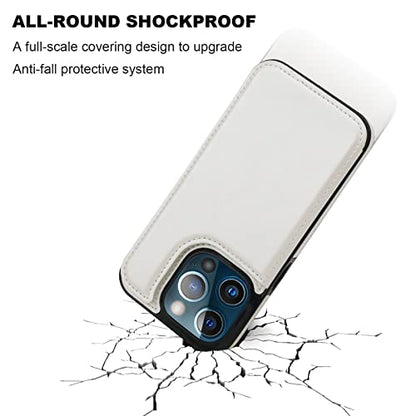 ONETOP for iPhone 13 Pro Wallet Case with Card Holder,White - color: White