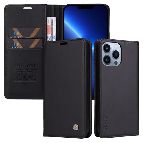 Caseurban Compatible with iPhone 13 Pro Max Wallet Case PU Leather Flip Folio Case with Card Holder Magnetic Closure Shockproof Protective Phone Cover Black - color: Black, size: iPhone 13 Pro Max