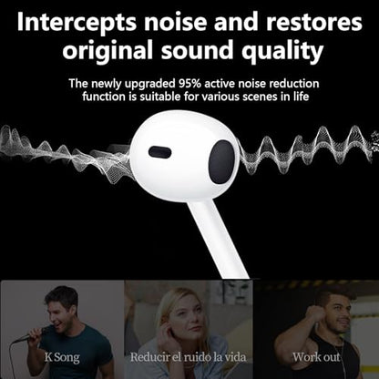 2 Packs USB C Headphones,Earphones Wired Earbuds Noise Canceling in-Ear