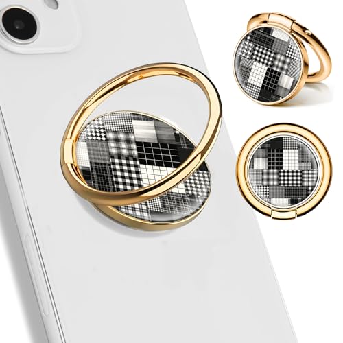 Cell Phone Ring Holder, Cute Phone Ring Grip Stand, 360°Rotation Funny Metal Kickstand Finger Grip Luxury Checkerboard - color: Luxury Checkerboard