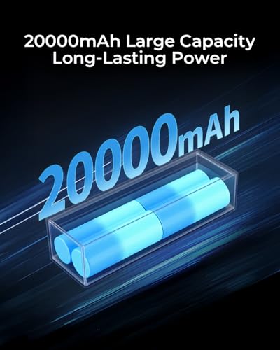 Lenovo Laptop Portable Power Bank, 20,000 mAh 3-Port USB-C 140W Digital Hybrid Charger, TFT Display, Travel Charging Station with 240W Cable for ThinkBook 14, MacBook, iPhone, Samsung Galaxy