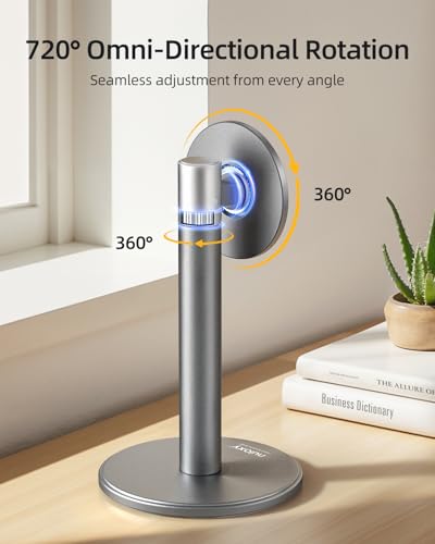 Nulaxy Magnetic Full Aluminum Cell Phone Stand with 360 Rotating Adjustment - color: A-Gray