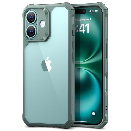 ESR for iPhone 16 Case, Military-Grade Protection with Shock-Absorbing Corners, Scratch-Resistant and Anti-Yellowing Acrylic Back, Slim Protective Phone Case, Air-Armor Series, Clear Green - color: Clear Green