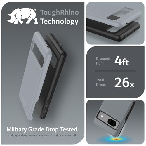 TUDIA MergeGrip [Dual Layer] Google Pixel 7a Case (2023), [Military Grade Drop Tested] Raised Edge for Screen&Camera Protection Slim Tough Heavy Duty 7A Phone Cases Cover - Gray - color: Gray, size: Standard Pixel 7a