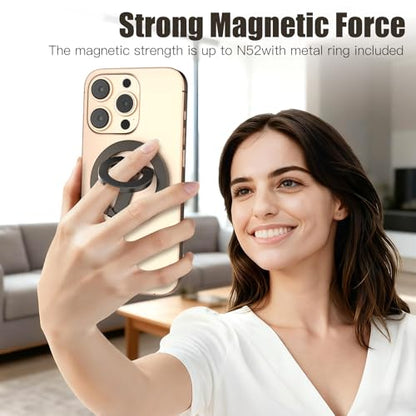 Magnetic Phone Ring Grip for MagSafe Compatible with iPhone Samsung (Grey) - color: Grey