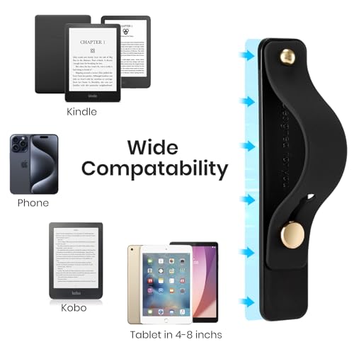 CoBak Hand Strap Holder for Kindle/Tablet - Lightweight TPU - color: Black