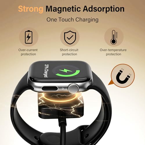 100W Retractable Multi Charging Cable for Apple Watch Charger,Dual USB C