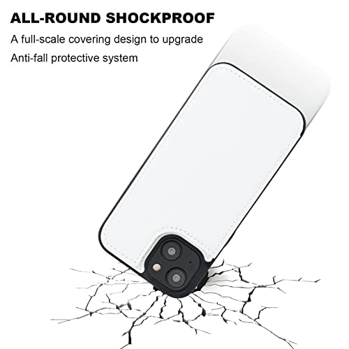 ONETOP for iPhone 14 Wallet Case with Credit Card Holder,White - color: White