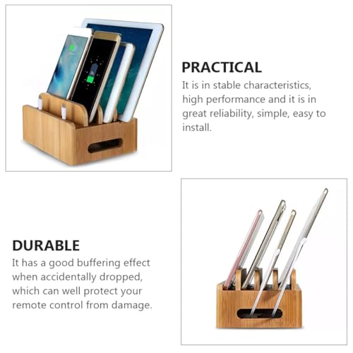 NOLITOY Wooden Charging Station Organizer for Tablet and Earphones