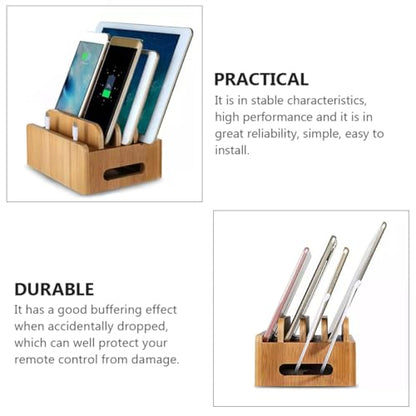 NOLITOY Wooden Charging Station Organizer for Tablet and Earphones