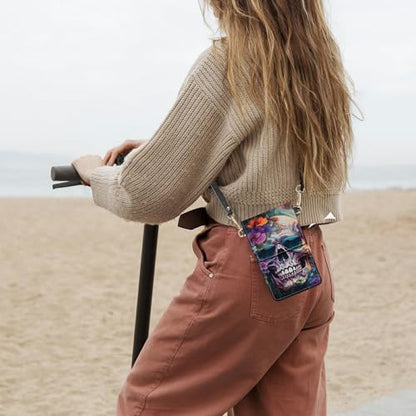Small Crossbody Bags with Adjustable Shoulder Strap - color: Glasses Sugar Skull