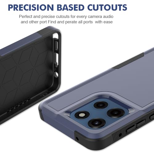for Moto G Stylus 2025/2026 Case: Dual Layer Protective Heavy Duty Cell Phone Cover Shockproof Rugged with Screen Protector - Military Protection Bumper Tough - for G Stylus 2025/2026, Navy Blue - color: Navy Blue (PC) + Black (TPU)