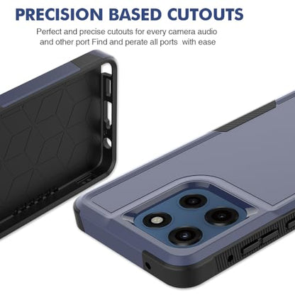 for Moto G Stylus 2025/2026 Case: Dual Layer Protective Heavy Duty Cell Phone Cover Shockproof Rugged with Screen Protector - Military Protection Bumper Tough - for G Stylus 2025/2026, Navy Blue - color: Navy Blue (PC) + Black (TPU)